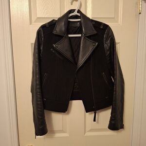 Mackage For Aritzia Leather And Wool Bomber With Lining.